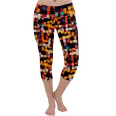 Multicolored Bubbles Print Pattern Capri Yoga Leggings by dflcprintsclothing