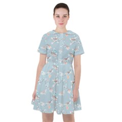 Birds And Flowers Sailor Dress by CuteKingdom