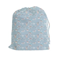 Birds And Flowers Drawstring Pouch (2xl) by CuteKingdom