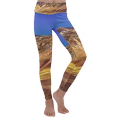 Colored Mountains Landscape, La Rioja, Argentina Kids  Lightweight Velour Classic Yoga Leggings by dflcprintsclothing