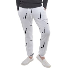 Black And White Cricket Sport Motif Print Pattern Men s Jogger Sweatpants by dflcprintsclothing