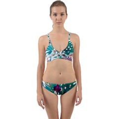 Tropical Flowers Wrap Around Bikini Set by goljakoff