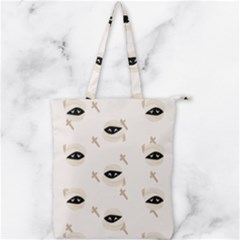Halloween Mummies Seamless Repeat Pattern Double Zip Up Tote Bag by KentuckyClothing