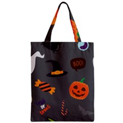 Halloween Themed Seamless Repeat Pattern Zipper Classic Tote Bag by KentuckyClothing