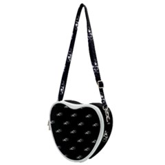 Formula One Black And White Graphic Pattern Heart Shoulder Bag by dflcprintsclothing