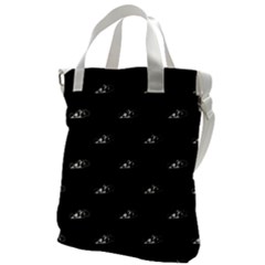 Formula One Black And White Graphic Pattern Canvas Messenger Bag by dflcprintsclothing