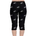 Formula One Black And White Graphic Pattern Velvet Capri Leggings  View2