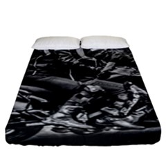 Motorcycle Riders At Highway Fitted Sheet (king Size) by dflcprintsclothing