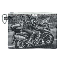 Motorcycle Riders At Highway Canvas Cosmetic Bag (xl) by dflcprintsclothing