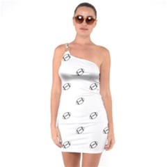 American Football Ball Motif Print Pattern One Soulder Bodycon Dress by dflcprintsclothing