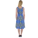 Gold And Blue Fancy Ornate Pattern Midi Sleeveless Dress View2