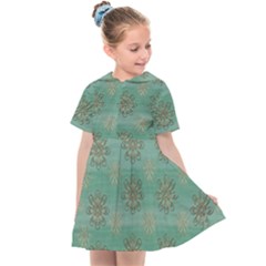 Beautiful Flowers Of Wood In The Starry Night Kids  Sailor Dress by pepitasart