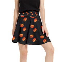 Kawaii Pumpkin Black Waistband Skirt by vintage2030