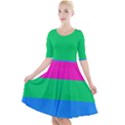 Polysexual Pride Flag LGBTQ Quarter Sleeve A-Line Dress View1