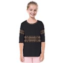 Luxury Ornate Minimal Style Dark Print Kids  Quarter Sleeve Raglan Tee View1