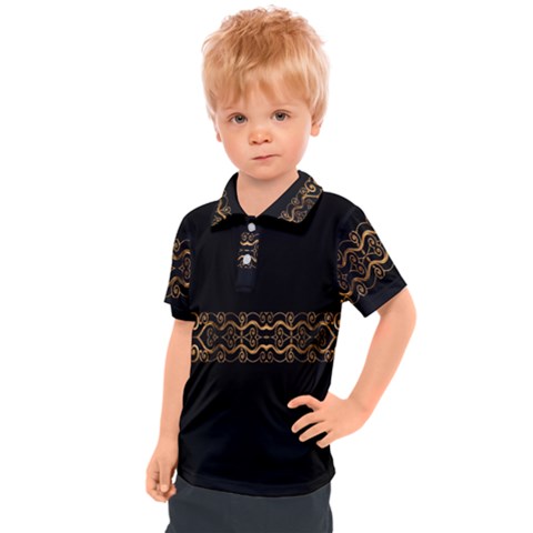 Luxury Ornate Minimal Style Dark Print Kids  Polo Tee by dflcprintsclothing