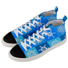 Snowflakes Men s Mid-top Canvas Sneakers by Sobalvarro