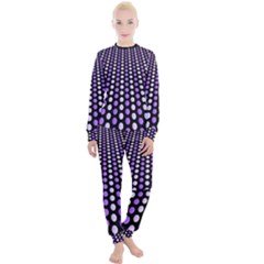 Purple And Pink Dots Pattern, Black Background Women s Lounge Set by Casemiro