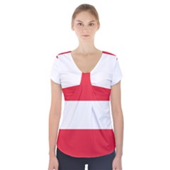 Flag Of Austria Short Sleeve Front Detail Top by FlagGallery