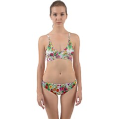 Summer Flowers Pattern Wrap Around Bikini Set by goljakoff