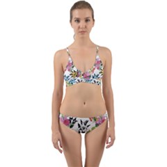 Summer Flowers Wrap Around Bikini Set by goljakoff