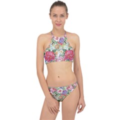 Beautiful Flowers Racer Front Bikini Set by goljakoff