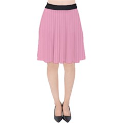 Amaranth Pink & Black - Velvet High Waist Skirt by FashionLane