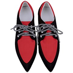 Amaranth Red & Black - Pointed Oxford Shoes by FashionLane