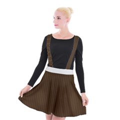 Brunette Brown & White -  Suspender Skater Skirt by FashionLane