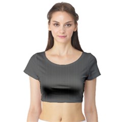 Beluga Grey & White - Short Sleeve Crop Top by FashionLane