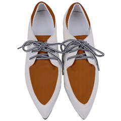 Rusty Orange & White - Pointed Oxford Shoes by FashionLane