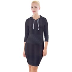 Onyx Black & White - Quarter Sleeve Hood Bodycon Dress by FashionLane