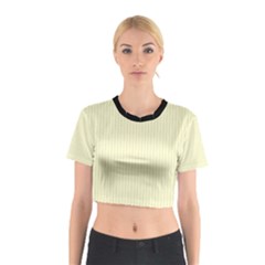 Creamy Yellow & Black - Cotton Crop Top by FashionLane