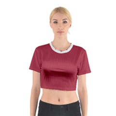 Vivid Burgundy & White - Cotton Crop Top by FashionLane