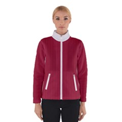 Vivid Burgundy & White - Winter Jacket by FashionLane