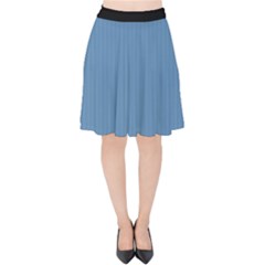 Air Force Blue & Black - Velvet High Waist Skirt by FashionLane