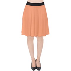 Atomic Tangerine & Black - Velvet High Waist Skirt by FashionLane