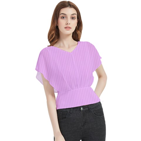 Blossom Pink & Black - Butterfly Chiffon Blouse by FashionLane
