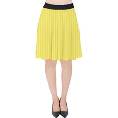 Maize Yellow & Black - Velvet High Waist Skirt by FashionLane