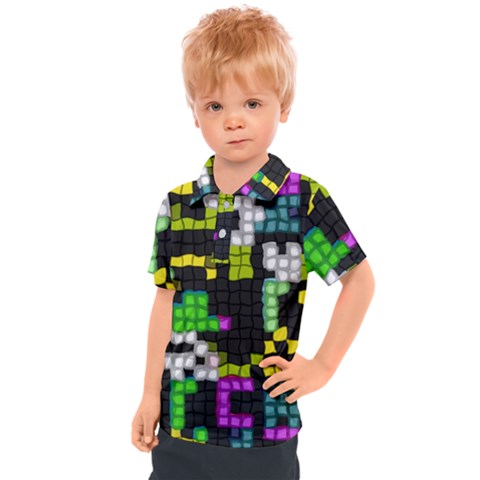 Drawn Squares                                                   Kids  Polo Tee by LalyLauraFLM