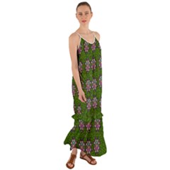 Star Over The Healthy Sacred Nature Ornate And Green Cami Maxi Ruffle Chiffon Dress by pepitasart