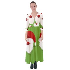 Santa Claus Hat Christmas Button Up Maxi Dress by Mariart