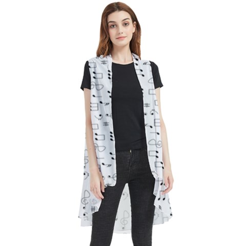 Music Notes Wallpaper Sleeveless Chiffon Waistcoat Shirt by Mariart