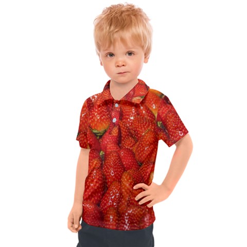 Colorful Strawberries At Market Display 1 Kids  Polo Tee by dflcprintsclothing