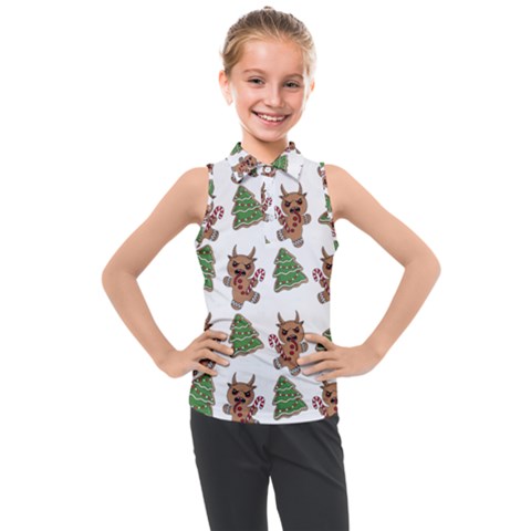 Gingerbread Krampus Kids  Sleeveless Polo Tee by Valentinaart