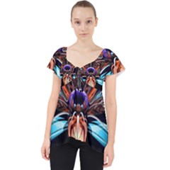 Fractal Flower Lace Front Dolly Top by Sparkle