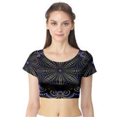 Fractal Mandale Short Sleeve Crop Top by Sparkle