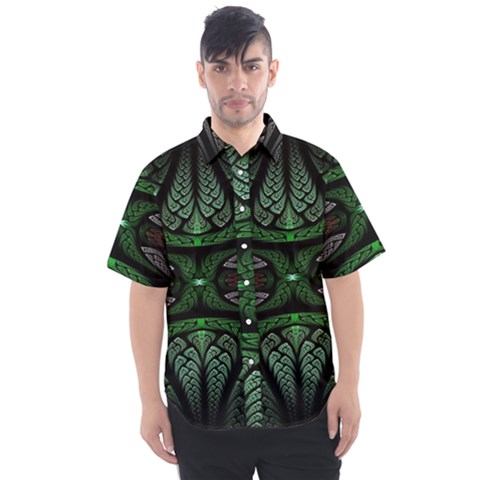 Fractal Illusion Men s Short Sleeve Shirt by Sparkle