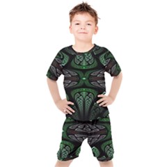 Fractal Illusion Kids  Tee And Shorts Set by Sparkle