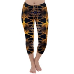 Fractal Flower Capri Winter Leggings  by Sparkle